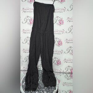 Aritzia jumper talula pants one piece suit grey waist cinch strapless tube